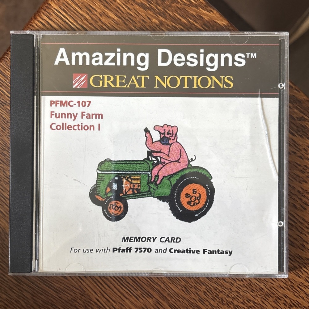 Amazing Design Great Notion Embroidery Memory Card Funny Farm Pfaff 7570 PFMC107